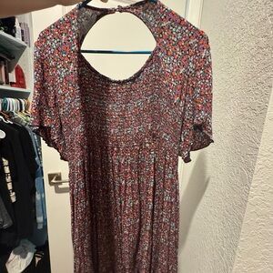 Patrons of Peace Floral Dress - Red and Blue